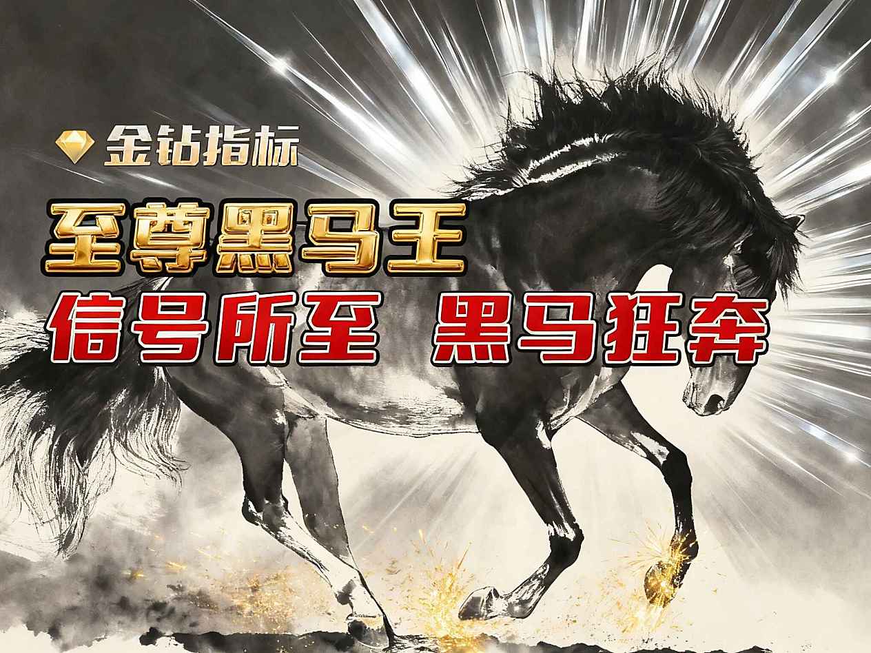 强势股底部启动，通达信美马狂奔【主图+副图+选股】指标，底部骑黑马启动